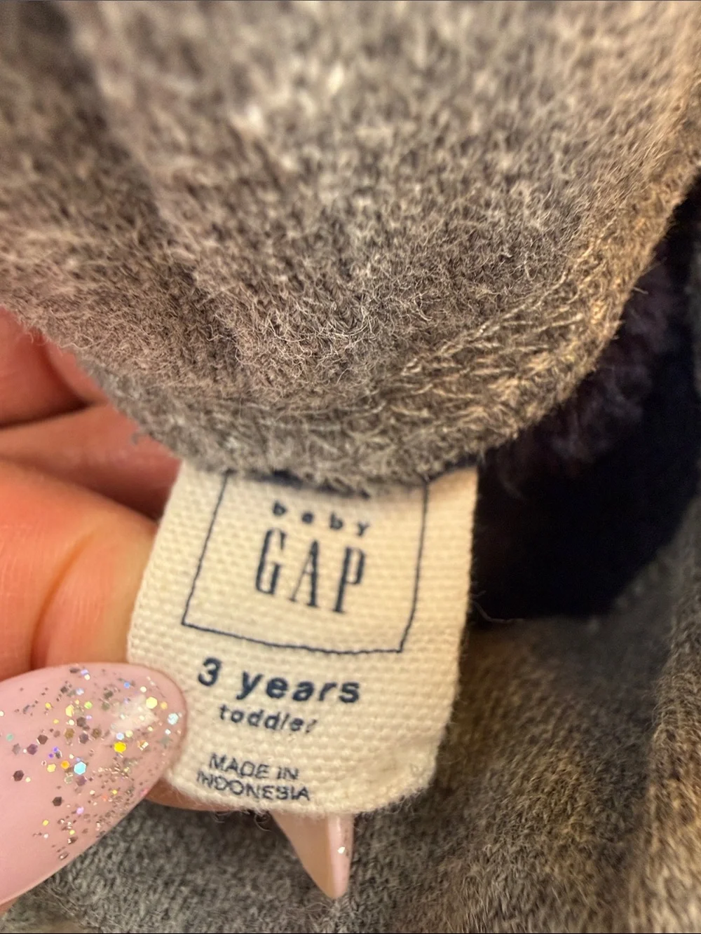 GAP Kids Heather Gray Elastic Waist Drawstring Jogger Pants Fleece Lined Size 3T